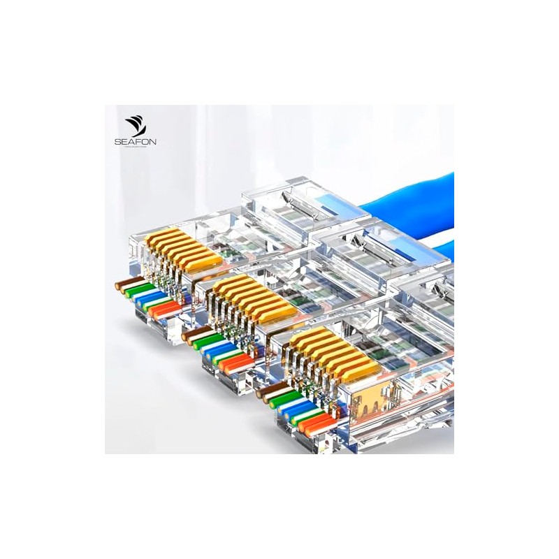 Conectores Rj45 Cat 6, Paquete De 100 Piezas Cable Red