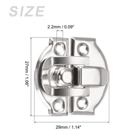 METALLIXITY Toggle Catch Lock (29mm x 27mm) 20Pcs, Iron Hasp Latches - for Cabinets Boxes Suitcases, Silver Tone