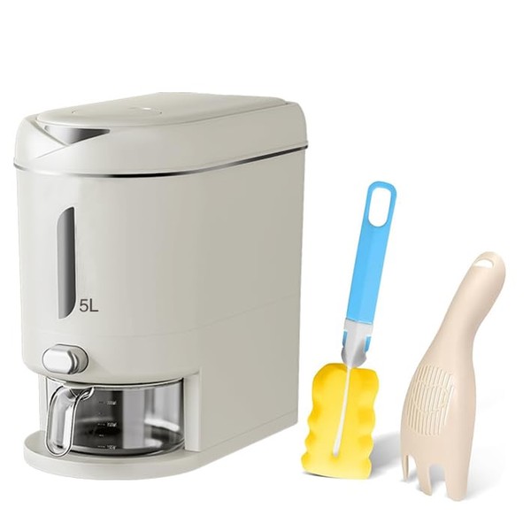 11-15 Lbs (7.3kg) Rice Container with Measuring Cup, Upgraded Built-in