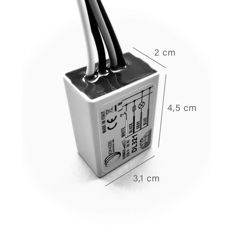 IONIZE DL321 Push Dimmer 200 W LED Flush-Mounted 230 V