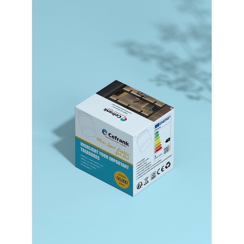 Cefrank Mini Spot Lights with Dimmer, 8 x 1W 360°