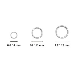 200Pcs 12mm Metal Open Jump Rings, Jewellery Connectors, Earring & Keychain Findings (Black,2x12mm)