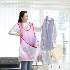 Risipu Portable Clothes Drying Apron,Halter Cross Back Bandage X Shape Laundry Apron with Large Pocket Oxford Cloth Garden Work Apron Mother Gifts (B)