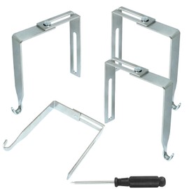 vibedor 4 Packs Adjustable Cubicle Hanger, Wall Hooks Metal Universal Door Hangers with Screwdriver Fit 1-3/8" to 3-1/2" for Hats, Clothes and Bags(Silver)