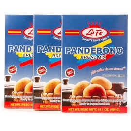 La Fe Pan de Bono Bread Mix 14oz - 3 Pack - Colombian Cheese Bread Mix from Cassava Flour & Corn Meal - Corn & Harina de Yuca Mix - Buñuelos Colombianos