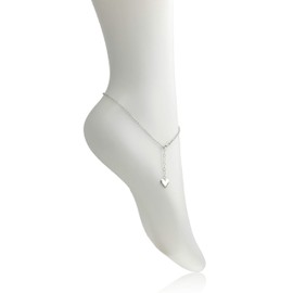 LILLY MARIE Ladies Girls 925 Sterling Silver Anklet Length Flexible Gift Box Beautiful Gifts for Women, Sterling Silver