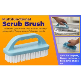 Multifunctional Heavy Duty Scrub Brush | Comfortable to Hold and Use | Sturdy Cleaning Brush for Bathroom, Tiles, Floor, Sink, Shoe, Floor etc. [Colour May Vary]