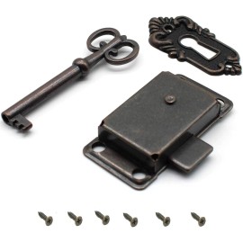 Vintage Cabinet Cupboard Furniture Decorative Lock Case Box Lock with Key and Sc