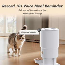 Automatic Cat Feeder - 5L Anti-Clog Cat Food Dispenser Keeps Dry Food Fresh, 10s Voice, 1-6 Meals/Day, Programmable Portions, 180-Day Battery Life, Easy to Clean Auto Pet Feeder for Multi Cats & Dogs