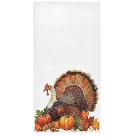 Thanksgiving Turkey Retro Hand Towels 16x30 in Bathroom Towel Rustic Fall Autumn Maple Leaves Pumpkin Soft Absorbent Bath Towel Give Thanks Bathroom Decor