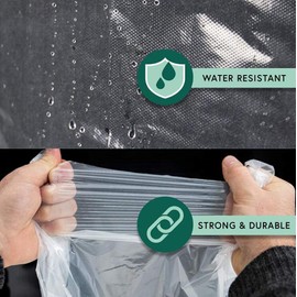 ericotry 100Pcs Disposable Plastic Aprons Transparent Waterproof Apron for Dish Washing Cooking Hairdressing Arts Crafts (23.6X 38.5Inch)