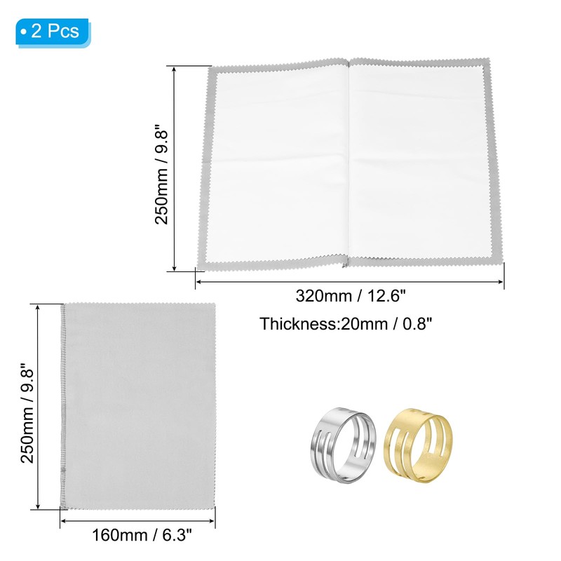PATIKIL 320x250mm Jewelry Cleaning Cloth 2pcs Polishing Cloth Jun Cotton