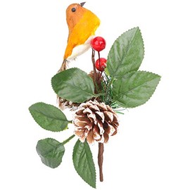 Toyland® 20 cm (8") Tradtional Robin Christmas Pick - Luxury Christmas Decoration