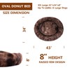 Coohom Oval Calming Donut Cuddler Dog Bed,Shag Faux Fur Cat