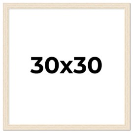 Poster Palooza 30x30 Distressed/Aged White Washed Wood Picture Square Frame - Picture Frame Includes UV Acrylic, Backing, & Hanging Hardware