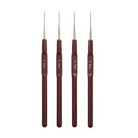 4pcs Crochet Hooks Set Ergonomic Lace Crochet Hook Steel Crochet Needle for Craft Beginners (0.5-0.8mm)