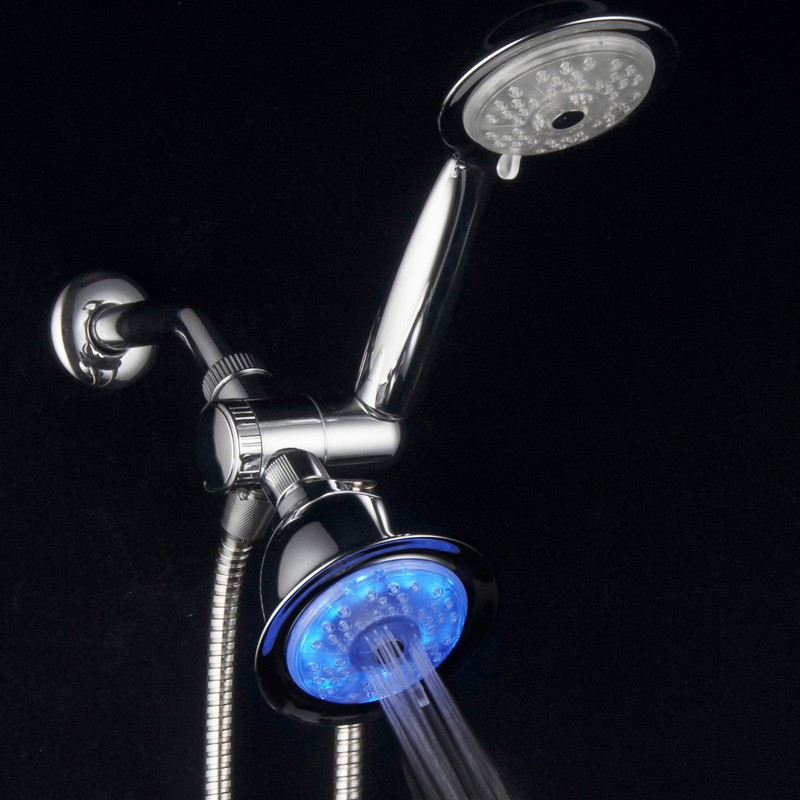 Luminex by PowerSpa 7-Color 24-Setting LED Shower Head Combo with