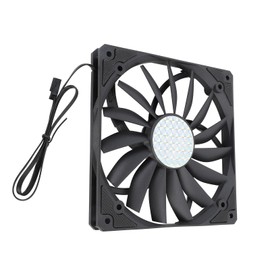 Jiawu 140mm Case Fan, 12V 4 Pin PWM Case Fan, 15mm Ultra Thin Computer Case Fans, 1100RPM MFDB Bearing PC Cooling Fan, 76.5CFM (Black), Jiawuqabt5e8z0m-11