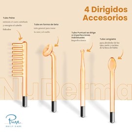 NuDerma - Máquina portátil de terapia de piel de mano, con neón, antienvejecimiento, estiramiento de la piel, reducción de arrugas, círculos oscuros, 