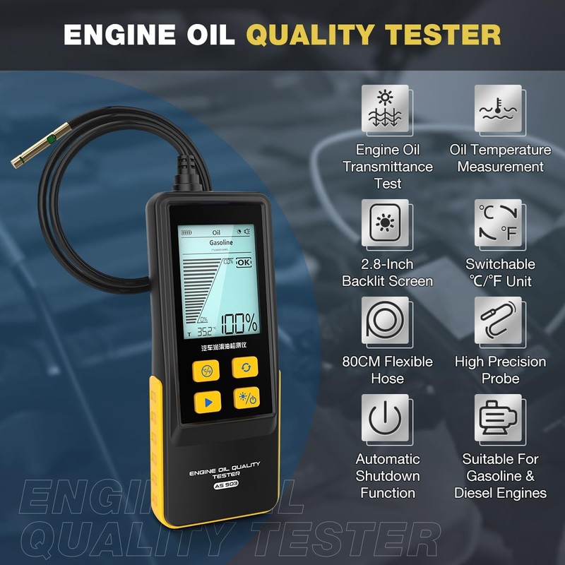 CMTOOL Engine Oil Tester, Gasoline Diesel Engine Oil Quality Analyzer,