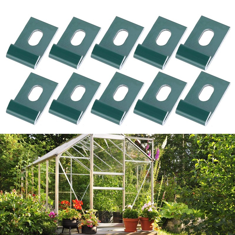 10Pcs Base Clips, Greenhouse Attaches Aluminium Fixings Hooks for Greenhouse