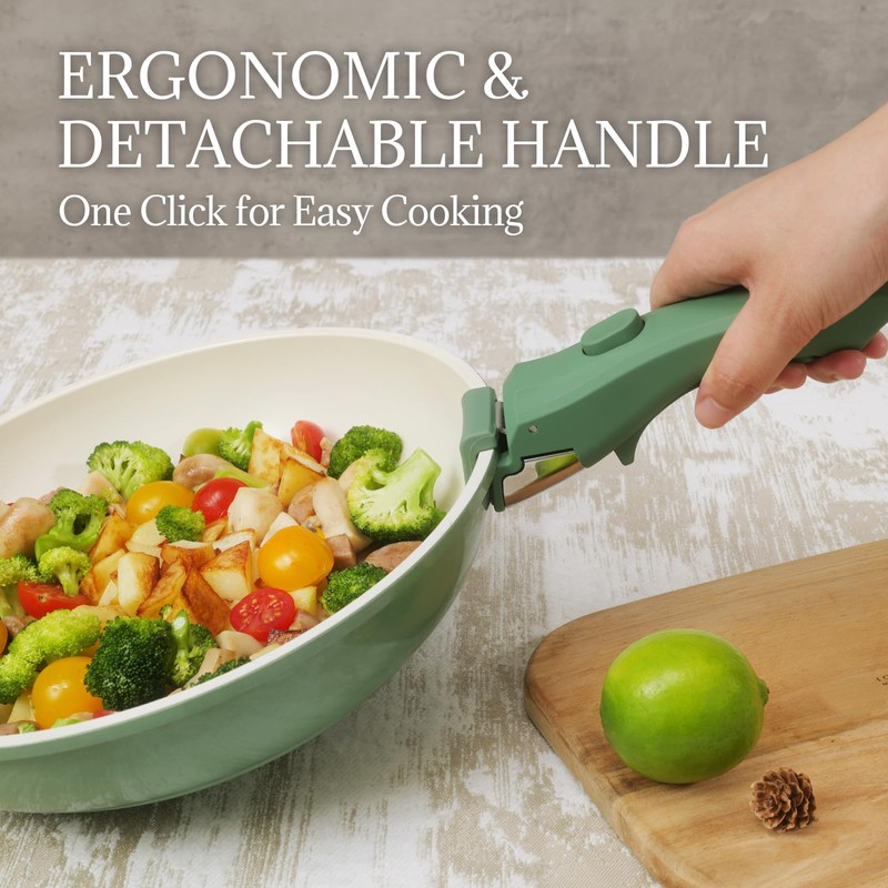 Ceramic Cookware Set Non Stick 8Pcs Pots and Pans Set