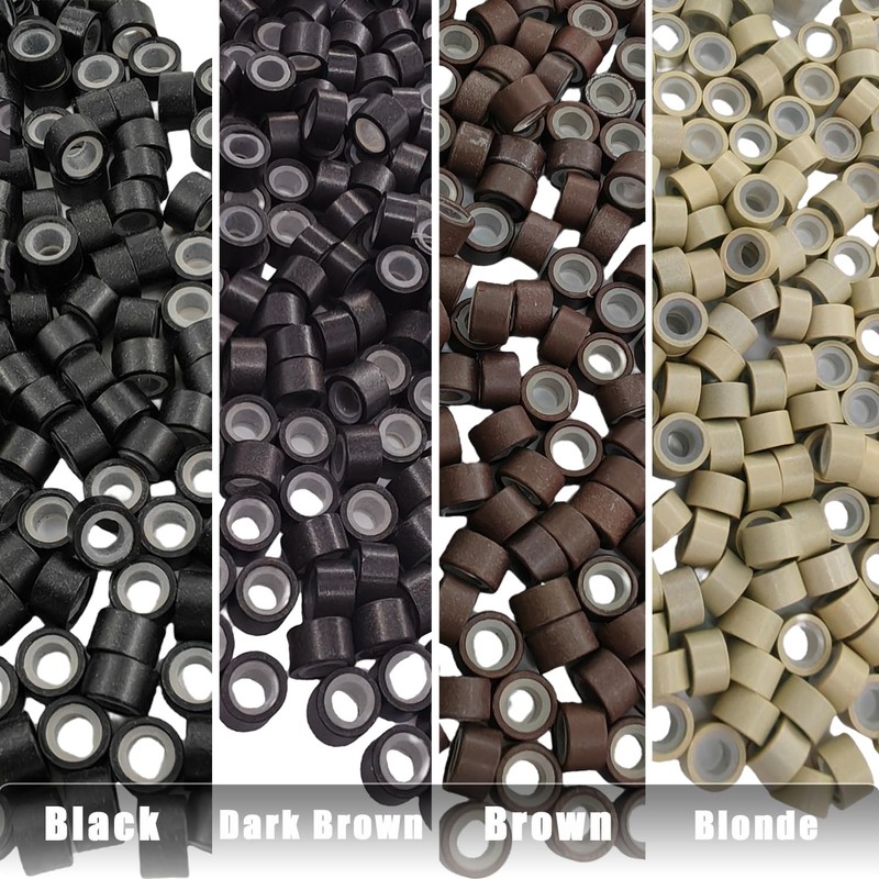 Aouuhe 500 Pcs Micro Link Rings Beads for Hair Extensions