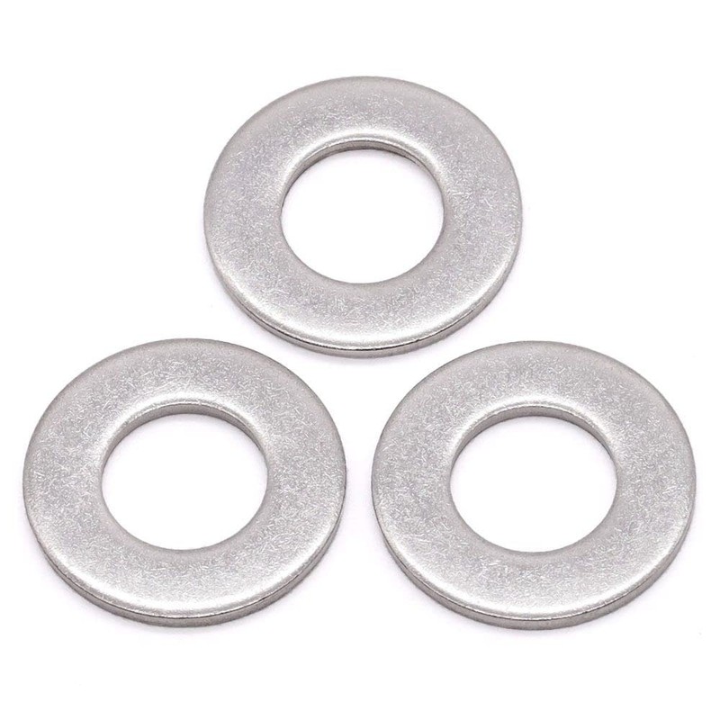 100 PCS #8 Stainless Flat Washers, 7/16" Outer Diameter, 18-8
