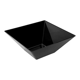Black Disposable Plastic Medium Square Serving Bowl - 106 oz (1 Count) - Perfect For Parties, Weddings, Holidays & More