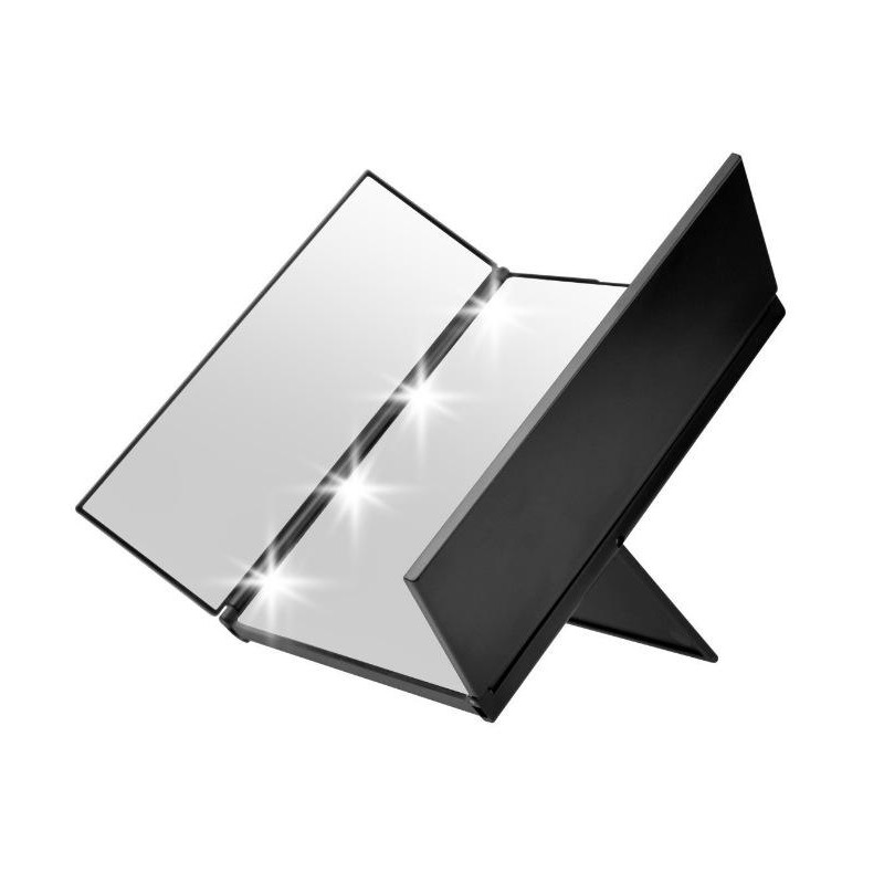 LED Trifold Makeup Mirror 360 Degree Tri Fold Led Illuminated