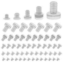 HAFRILY Pack of 100 Rubber Stoppers for Glass Panels 5 Sizes Transparent Rubber Stop Damper Furniture Door Buffer Anti-Collision Table Bumpers Transparent for Drawers Glass Tables Cabinet Doors