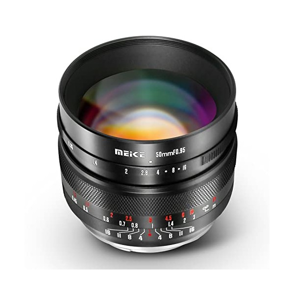 Meike 50mm f0.95 Large Aperture Manual Focus Lens Compatible with Panasonic Lumix M43 MFT Mount Digital Mirrorless Cameras