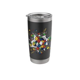 Puzzle Cube Exploding Speed Cubing 80's Youth Vintage Math Stainless Steel Insulated Tumbler