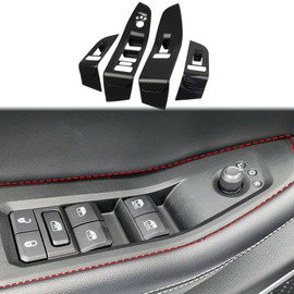 Carbon Fiber Window Lift Switch Panel Cover Trims for Jeep Grand Cherokee L 2021-2024 for Grand Cherokee 2022-2024