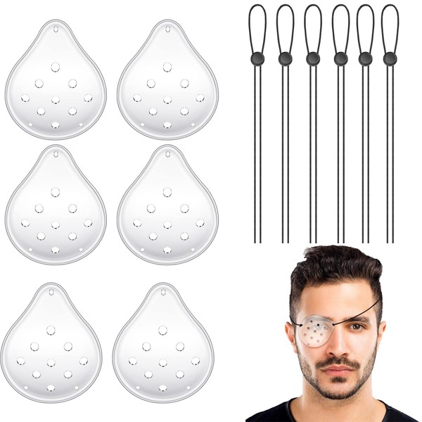 6 Pcs Transparent Ventilated Eye Patches, 9 Hole Protective Eye