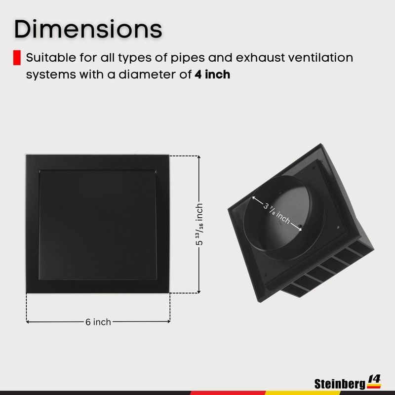 Steinberg14 Anthracite 100mm / 4'' Plastic Cowled Hooded Air Ventilation