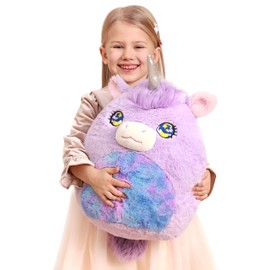 PLAYNICS Original 17-Inch Large Unicorn Pillow Stuffed Animal Plush Toy,Big Size Cute Soft Fat Kawaii Cuddle Huggable Plushie,Gift for Kids