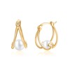 Pearl Hoop Earrings 925 Sterling Silver Small Hoop Earring Ocean