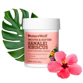 NATURE WELL Hanalei Hibiscus Smooth & Soften Moisturizing Cream For Face & Body, Infused With Natural Oils & Extracts, Restores Skin Moisture Barrier, 16 Oz.