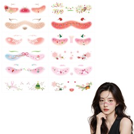 BEAUTY PLAYER Halloween Face Tattoo Sticker, Cute, Full Face Tattoo Sticker, Children, Unisex, Masquerade, Cosplay, Water Transfer, Atmosphere Maker (C2-Christmas)