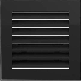 KRATKI Fresh Ventilation Grille, 17 x 17 cm, Black, Hot Air Grille with Steel Slats, Exhaust Air Grille for Fireplace Ventilation, For Any Type of Interior