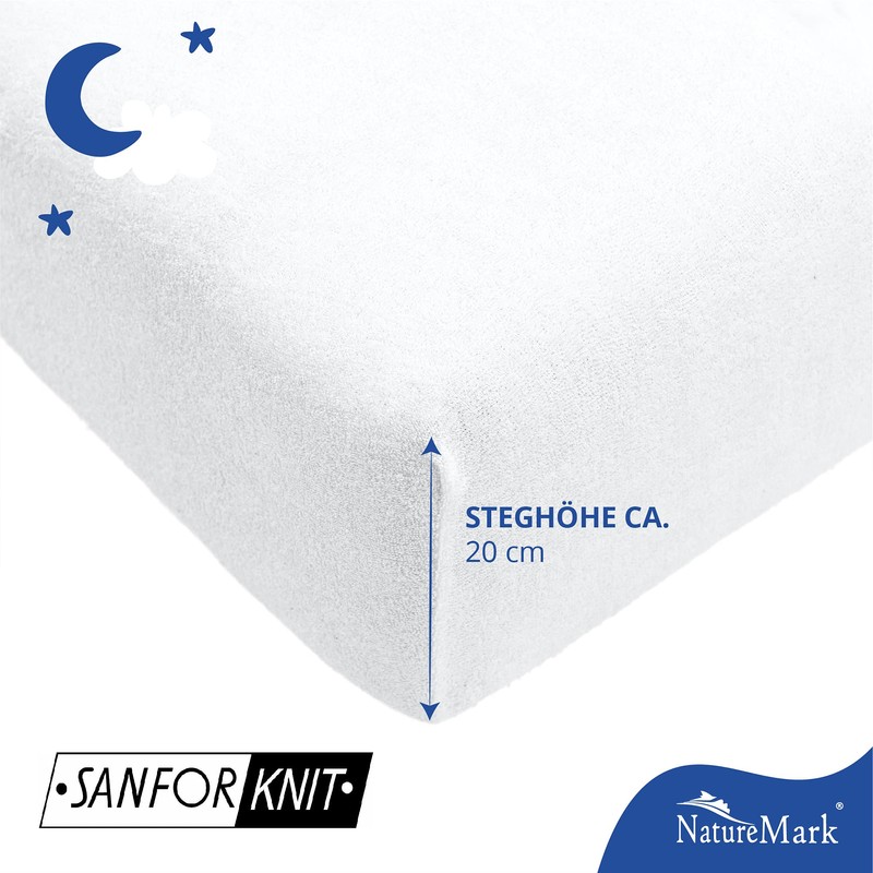 NatureMark Pack of 2 Children's Terry Fitted Sheets Cuddly Soft