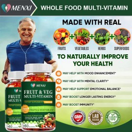 Frutas y verduras 60 frutas y verduras suplemento gomitas vitaminas y minerales MENXI