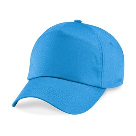 Beechfield Plain Unisex Junior Original 5 Panel Baseball Cap (One Size) (Surf Blue)