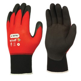 Skytec Beta 1 Red Nitrile Ultra Thin Super Light Work Wear Safety Gloves 1 Pair (Medium)