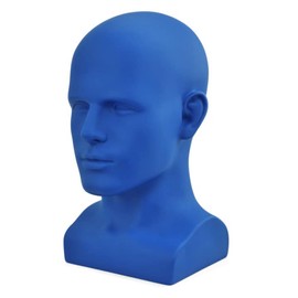BLTYXT PVC Male Mannequin Head Professional Manikin Training Head for Display Headphone Game Console Hats Wigs Jewellery Glasses Facemask Caps Model Head (L90YL)
