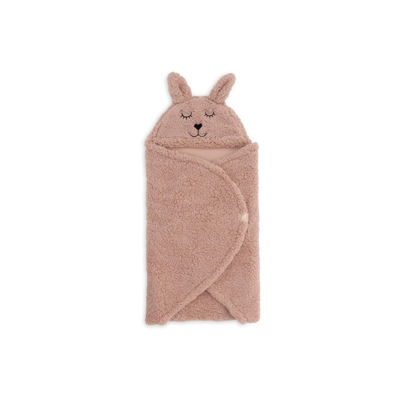 Jollein Baby Einschlagdecke - Bunny, Wild Rose - Mit Ohren