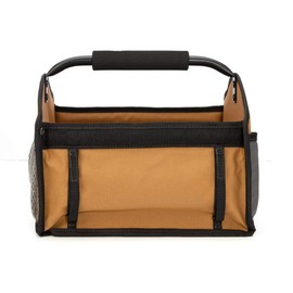 Dickies 12-Inch Durable Canvas Tool Tote Bag Organizer, 12 Exterior Pockets, 16 Tool Loops, Grey/Tan