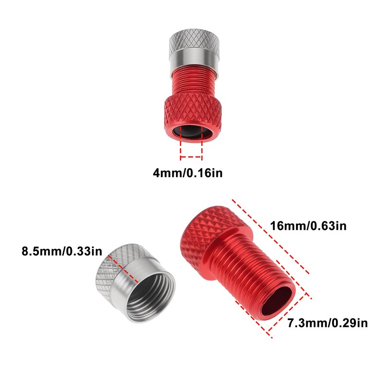 SG Store 10pcs Presta Valve Adapter with Caps, Aluminum Alloy,