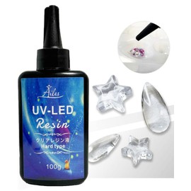 Ailes Resin Liquid Hard Type Clear Color Large Capacity UV/LED Compatible UV Resin 3.5 oz (100 g)